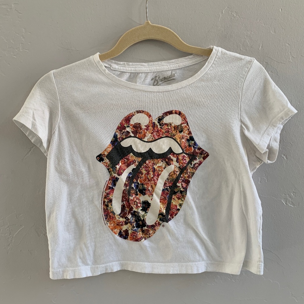 The Rolling Stones Floral Crop Top S
